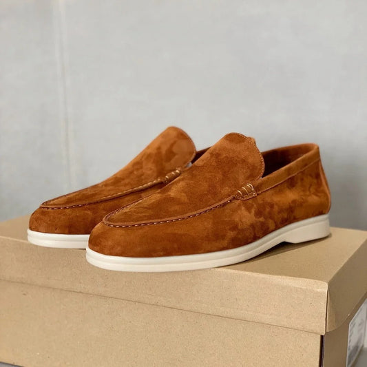 Ricardo™ - Herres loafers i semsket skinn