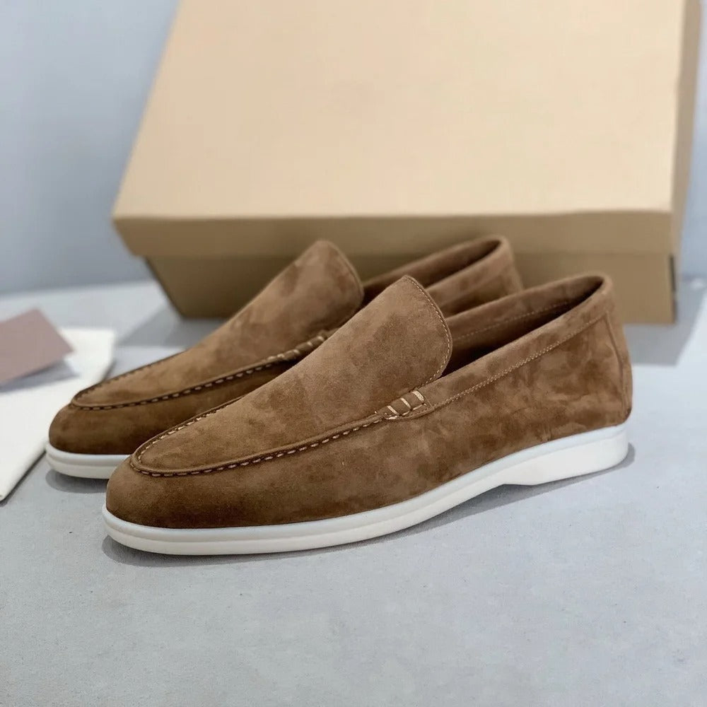 Ricardo™ - Herres loafers i semsket skinn